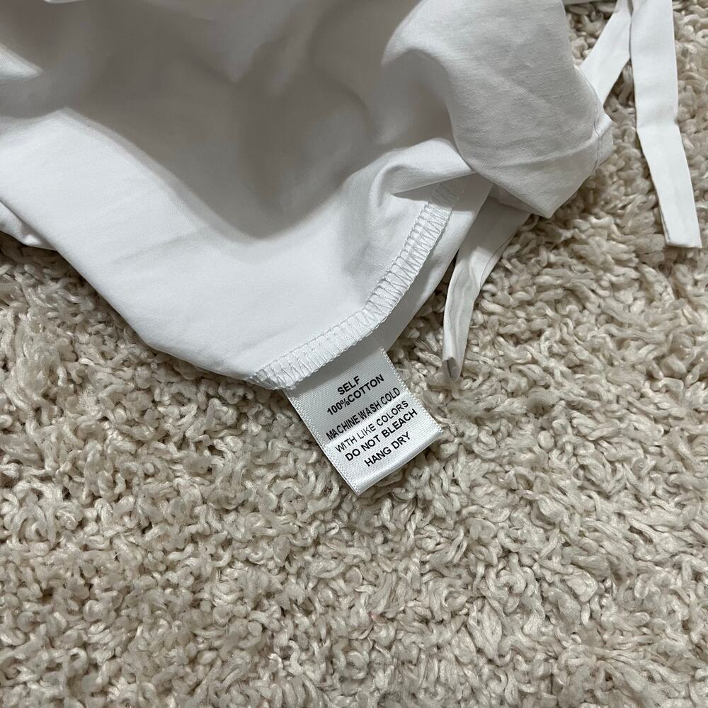 Nordstrom Soprano Small White Off Shoulder Ruched Drawstring 3/4 Sleeve Top NWT - Picture 6 of 6